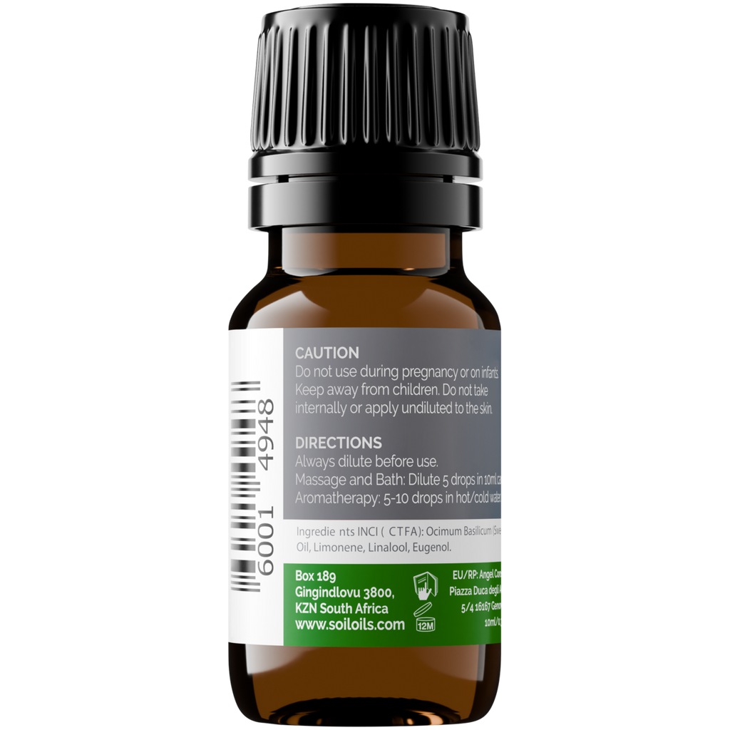Organic Basil Essential Oil (Ocimum Basilicum) 10ml