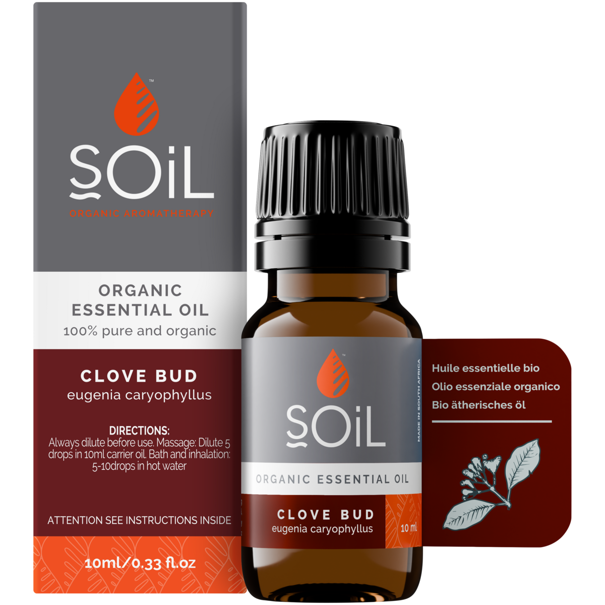 Organic Clove Bud Essential Oil (Eugenia Caryophillus) 10ml