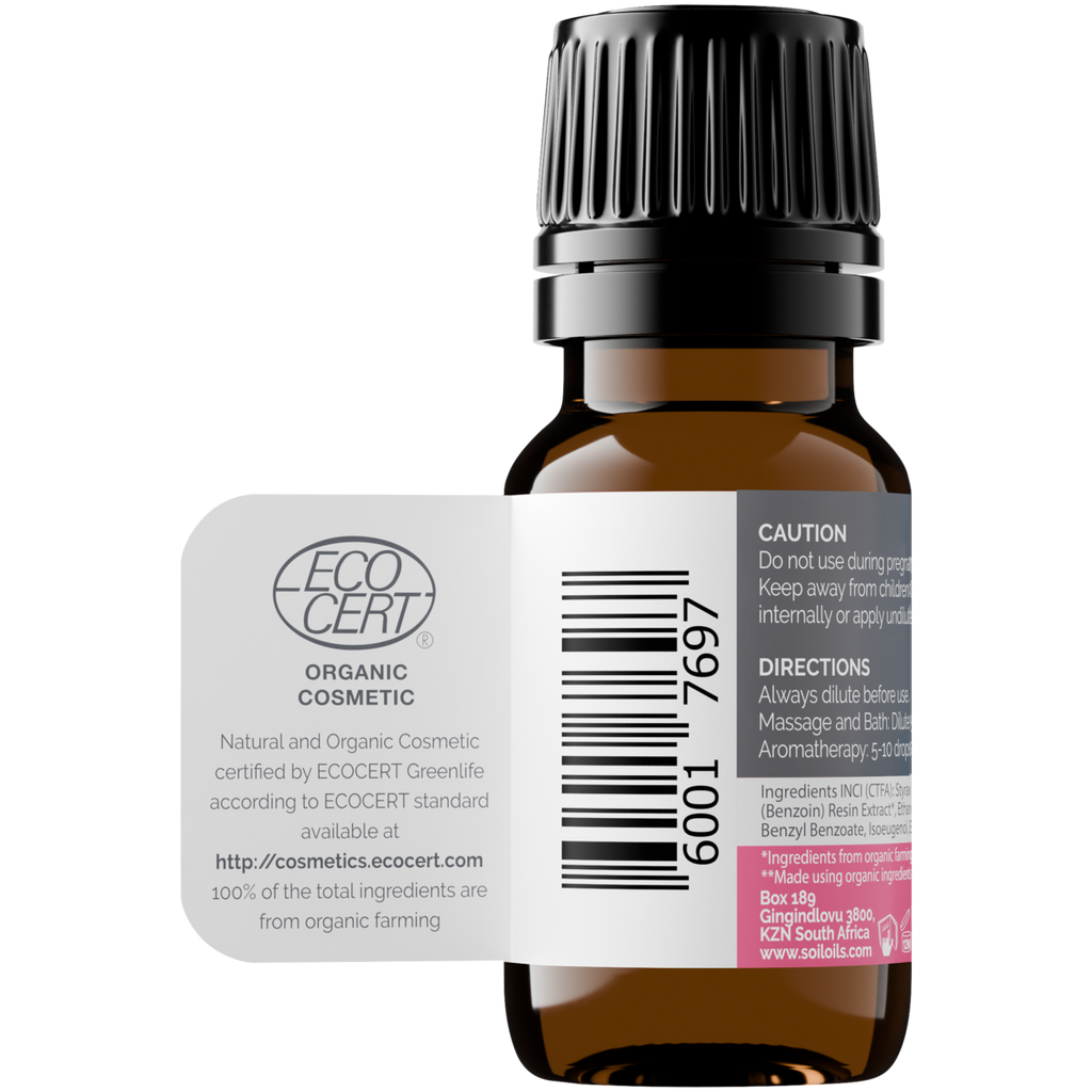 Organic Benzoin Essential Oil (Styrax Tonkinensis Resin and Alcohol) 10ml